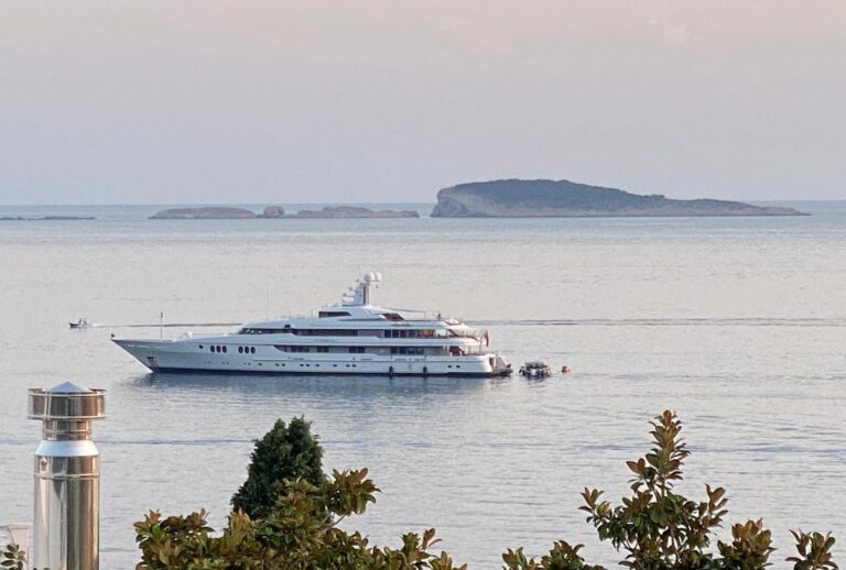 View of luxury yacht from Mlini Villa Turquoise